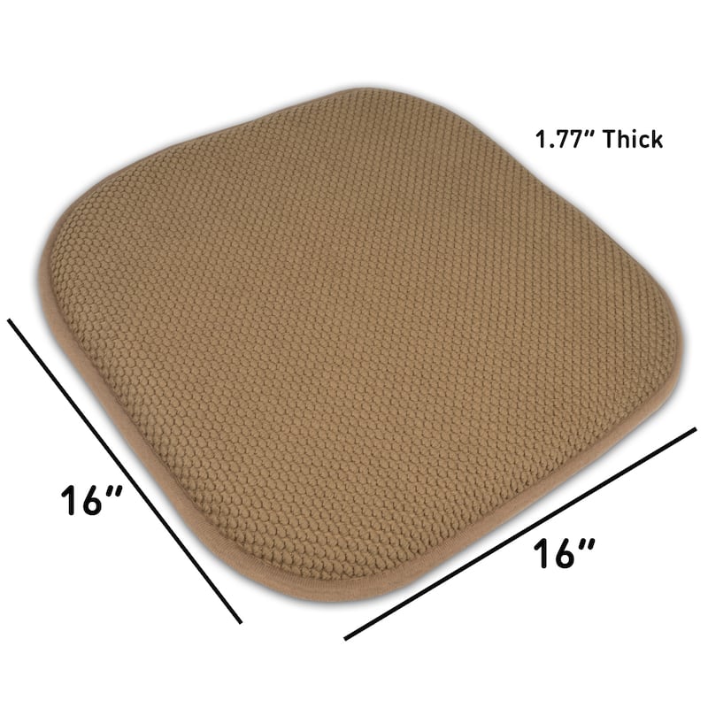16-in. Square Non-slip Memory Foam Seat Cushions (2 OR 4)