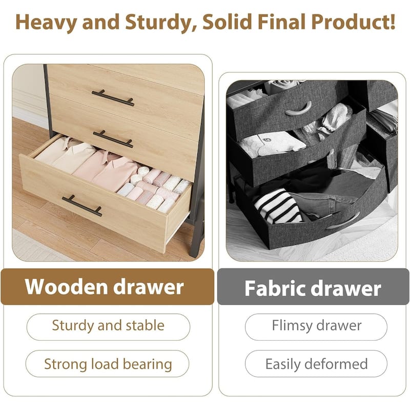 4/6/7 Drawer Dresser for Bedroom, Freestanding Wooden Storage Chest