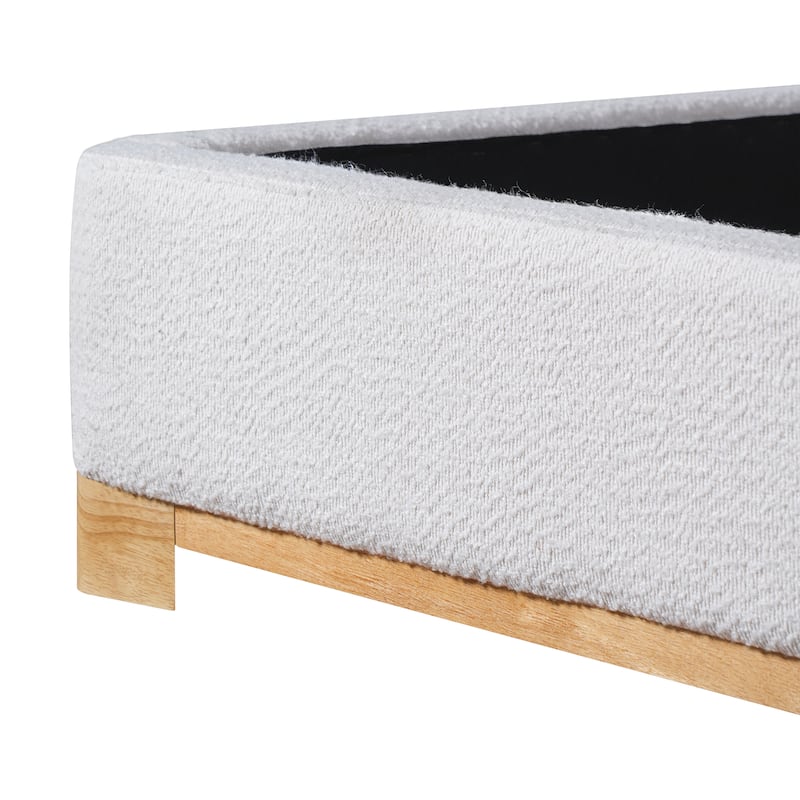 Christopher Knight Home - Lysander Boucle Upholstered Bed with Curved Headboard