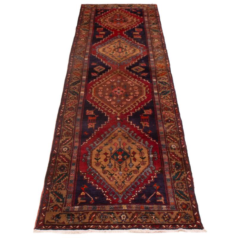 ECARPETGALLERY Hand-knotted Konya Anatolian Navy Wool Rug - 3'9 x 13'9