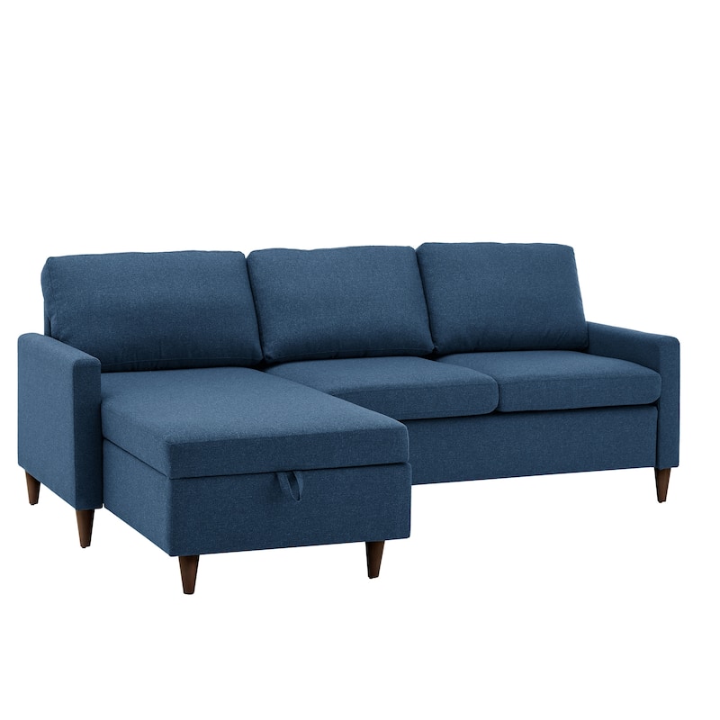 Parker L-shaped Sofa with Storage Chaise by iNSPIRE Q Modern - Blue