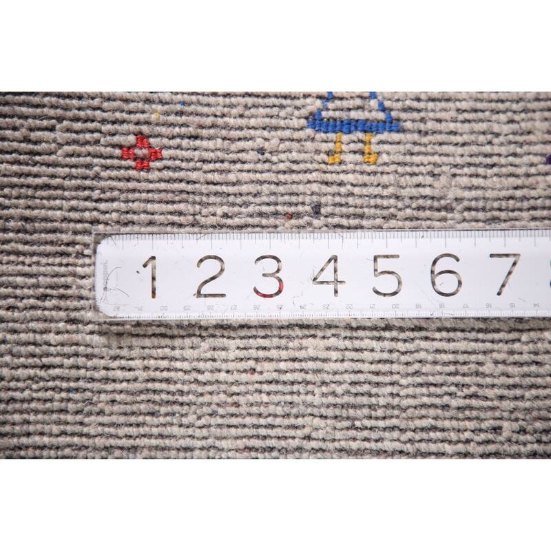 Gabbeh Oriental Square Area Rug Handmade Silk Carpet - 7'9" x 8'2"