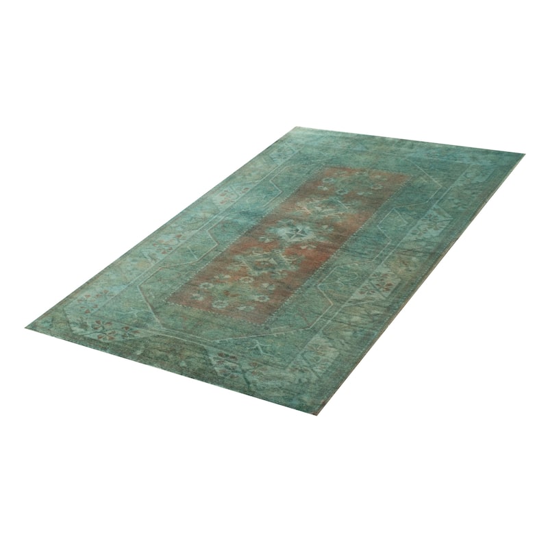 ECARPETGALLERY Hand-knotted Color Transition Teal Wool Rug - 5'4 x 8'1