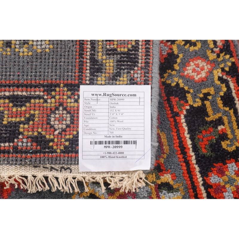 Oushak Indian Foyer Rug Handmade Wool Carpet - 3'0"x 5'0"