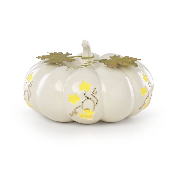 slide 2 of 4, Lenox Lighted Pumpkin Small Centerpiece - 9" x 9" x 5.5"