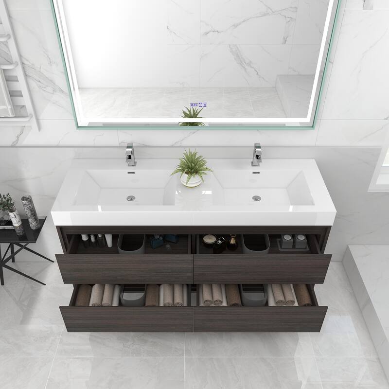 Morava 60" Floating Vanity with Double Sink - 60