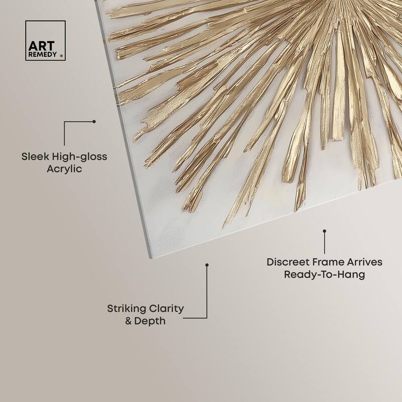 Golden Zenith Acrylic by Art Remedy, Ready to Hang