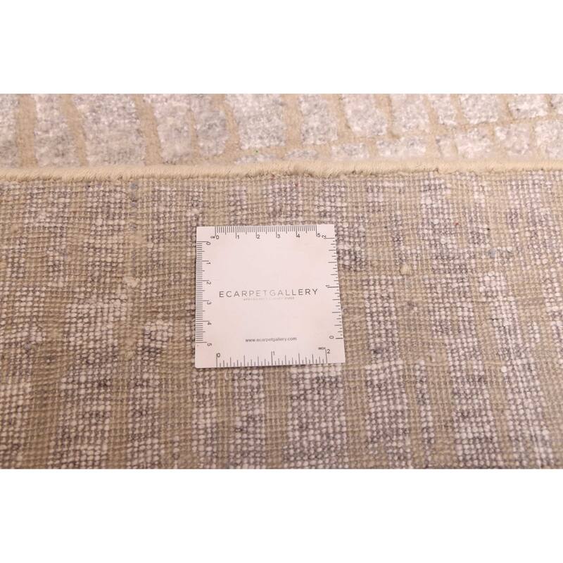 ECARPETGALLERY Hand-knotted Legacy Light Grey Silk, Wool Rug - 2'6 x 9'11