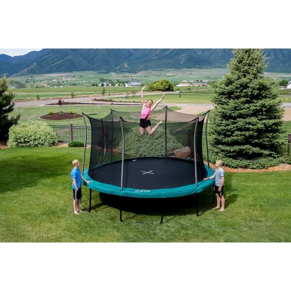Propel 14' Round Trampoline with Safety Enclosure and Basketball Hoop