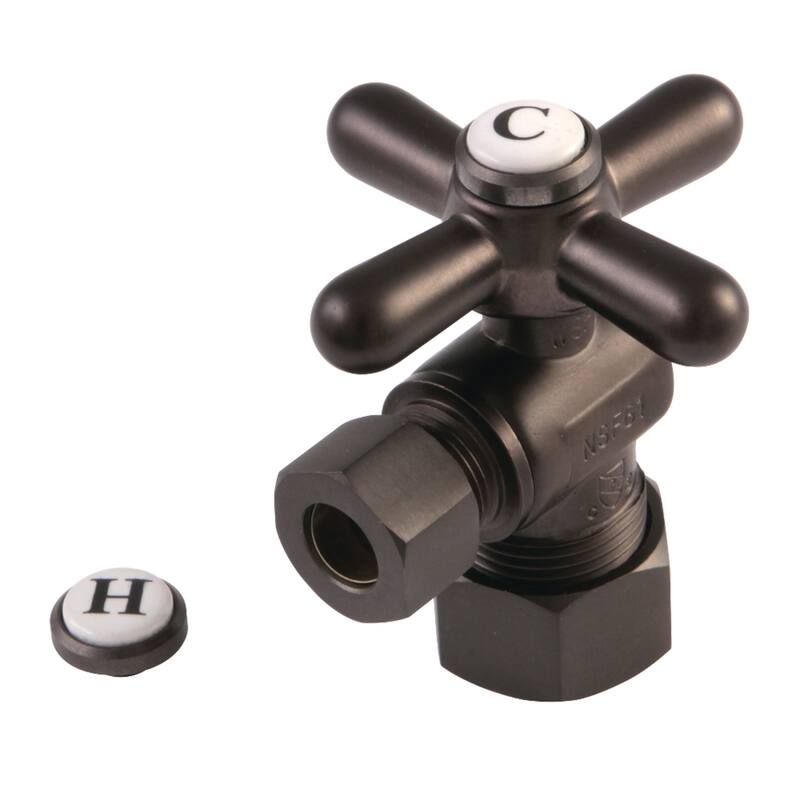 Kingston Brass Vintage 5/8-Inch X 3/8-Inch OD Comp Angle Stop Valve - Oil Rubbed Bronze