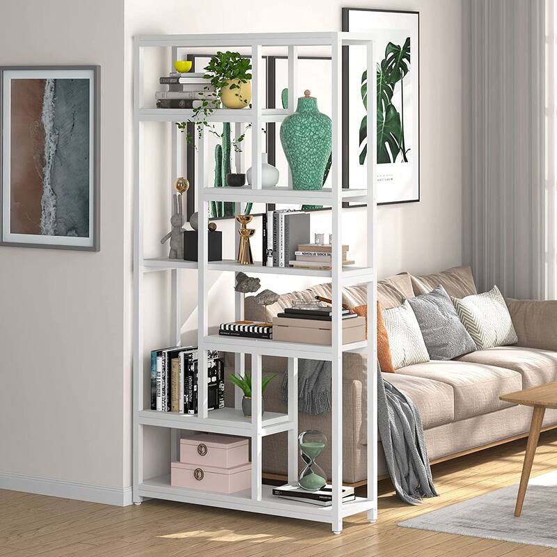 79 Inches Extra Tall Bookshelf Bookcase with 10-open Shelf - 39.37”(L) x 11.8”(D) x 78.74”(H)