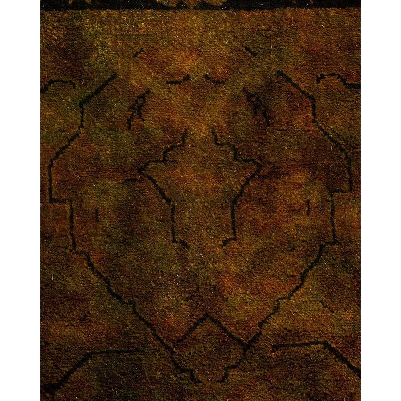 Overton Hand Knotted Wool Vintage Inspired Modern Contemporary Overdyed Yellow Area Rug - 2' 8" x 4' 1"