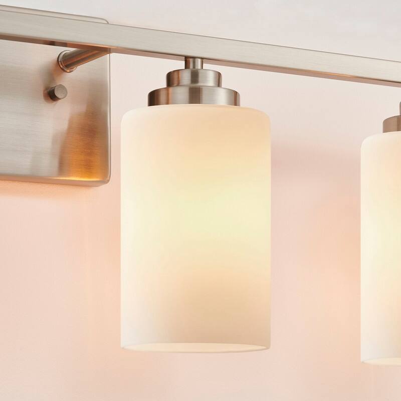 KAWOTI Rive 43" 6-Light Modern Vanity Light with Frosted White Glass