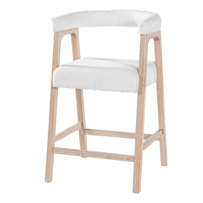 Christopher Knight Home - Modern Upholstered Wooden Counter Stools - 26" Seat Height Bar Stools with Back, Set of 2