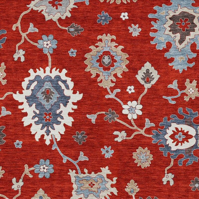 HomeRoots Floral Traditional Rectangle Outdoor Rug