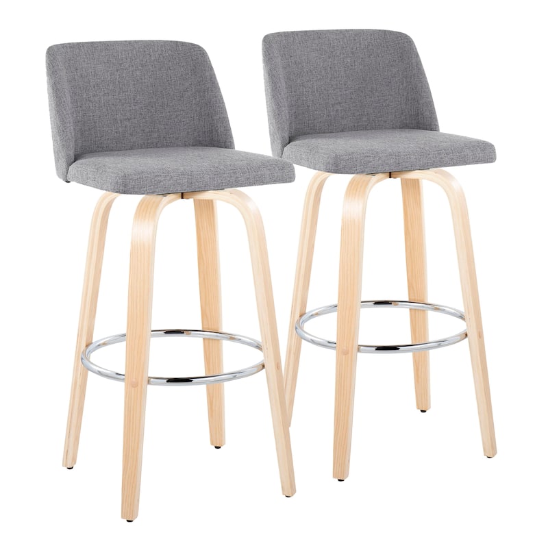 Carson Carrington Vallberga 30" Fixed-Height Bar Stool with Natural Wood Base (Set of 2)