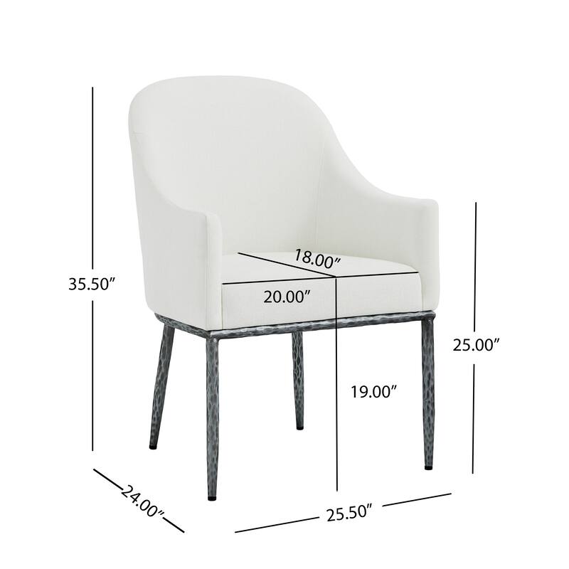 Christopher Knight Home - 7-Piece Industrial Metal Top Dining Set with Upholstered Chairs