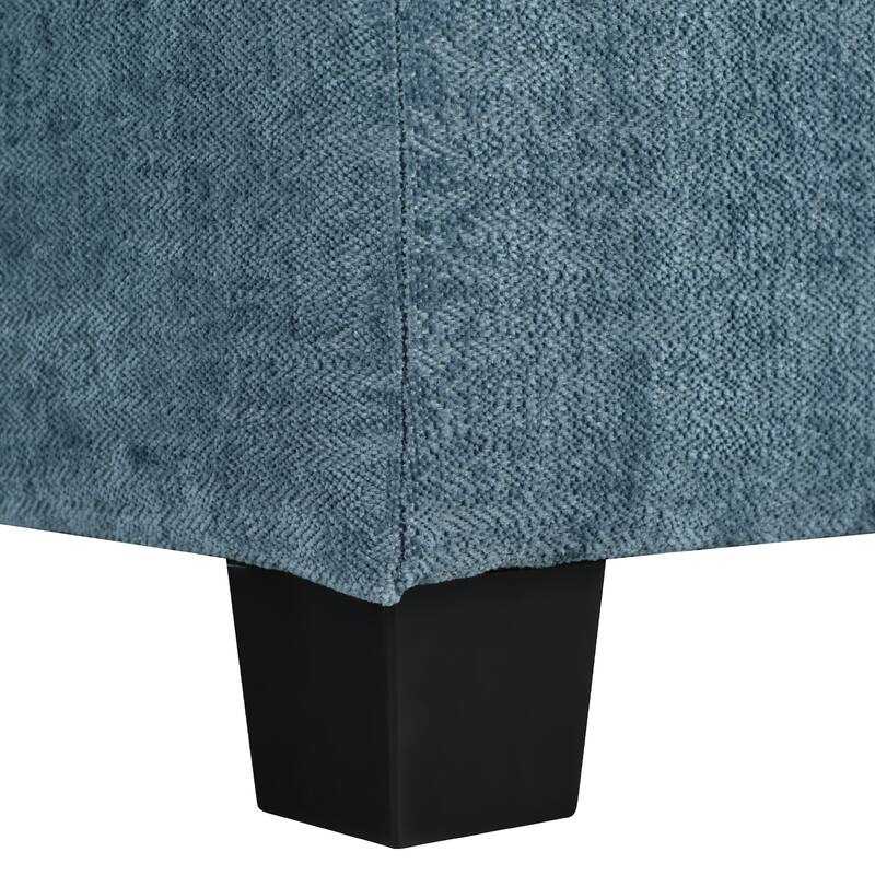 U-Shaped Chenille Sectional Sofa, Blue, Polyester, 115x54x36 inches, 184 lbs, for Living & Office Spaces