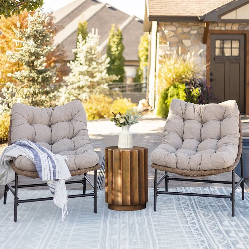 Round Cement Side and End Table, Outdoors & Indoors