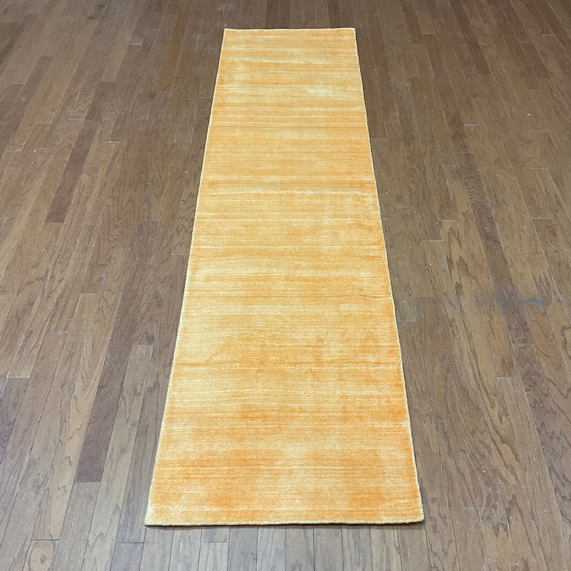 HERAT ORIENTAL Handmade Modern Gabbeh Bamboo Silk Rug - 2'6 x 10'