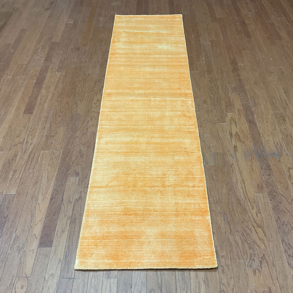 HERAT ORIENTAL Handmade Modern Gabbeh Bamboo Silk Rug - 2'6 x 10'