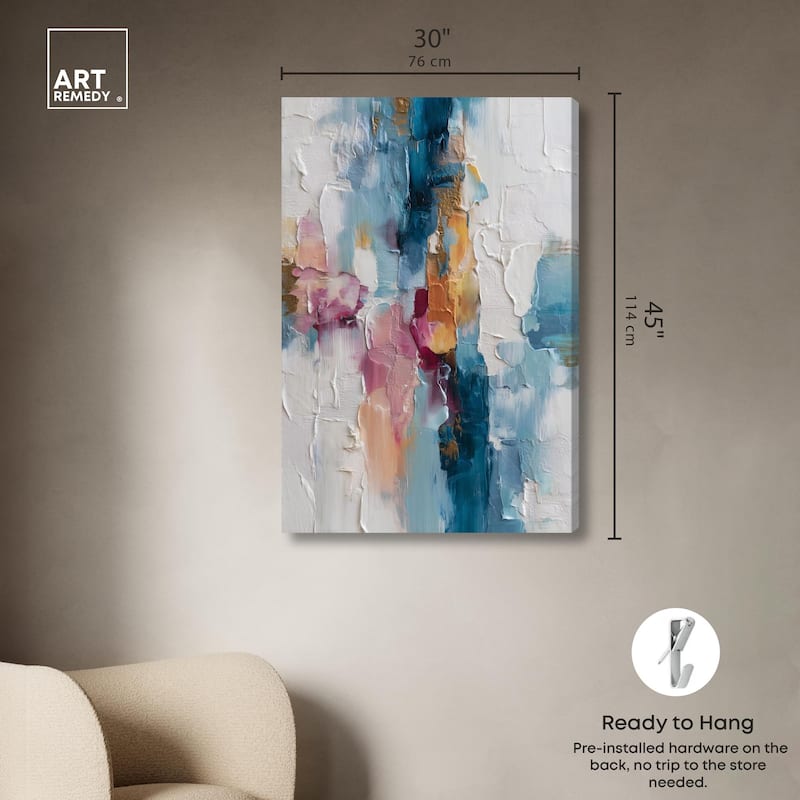 Petal Pink and Ocean Blue II Canvas by Art Remedy, Gallery Wrapped