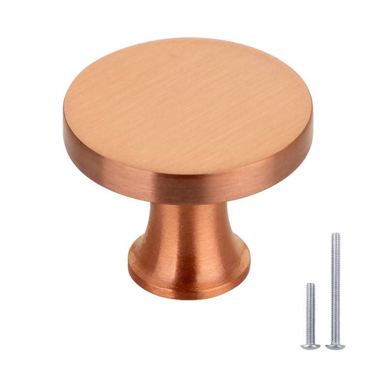 Copper Kitchen Cabinet Knobs 1-1/4 inch (32 mm) Diameter 100% Solid Brass Drawer Knob (10-PACK)