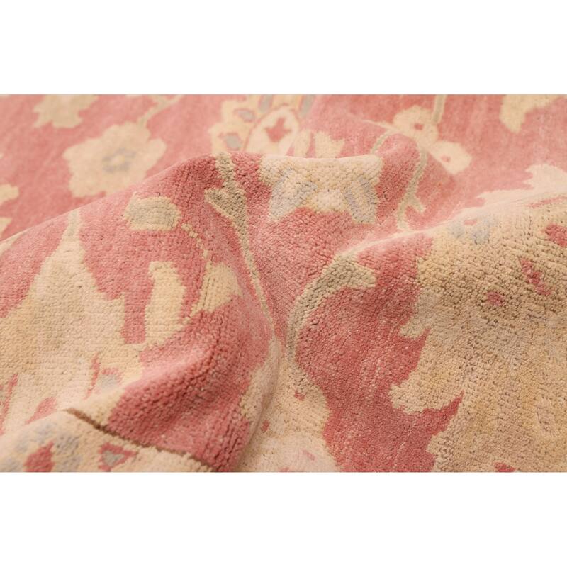 ECARPETGALLERY Hand-knotted Oushak Red Wool Rug - 10'1 x 13'9