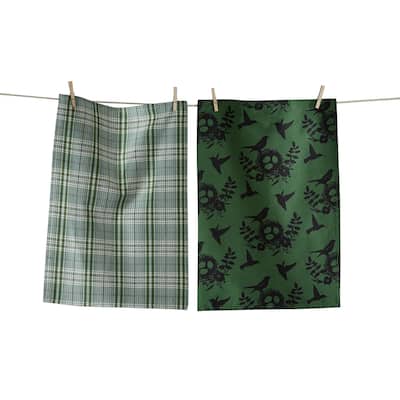Hummingbird Dishtowel Set of 2 Multicolor Cotton Kitchen Towels Everyday Use Machine Wash 26x18 inches