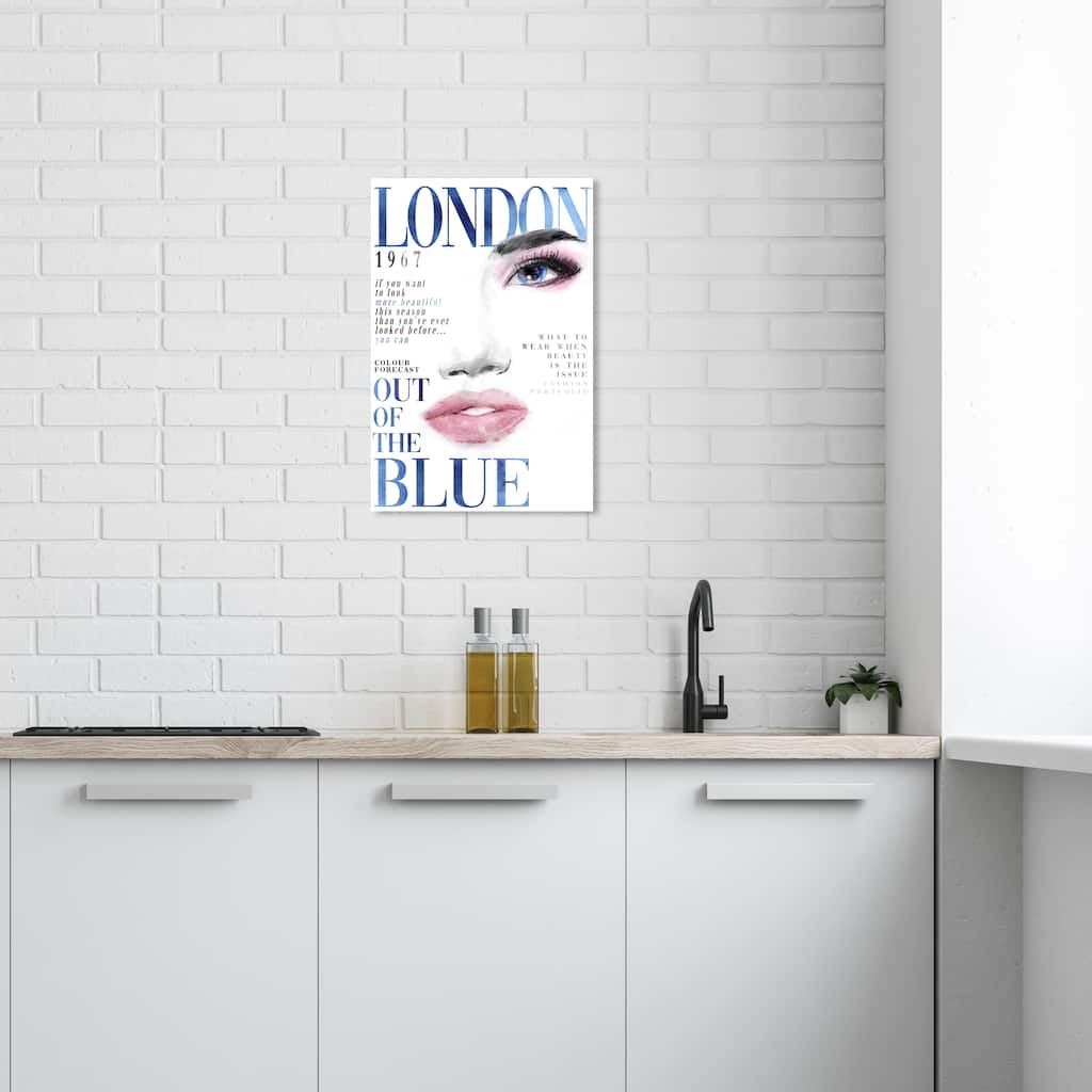 Wynwood Studio Canvas Fashion and Glam Cover London Watercolor Couture White and Glam Wall Art Canvas Print