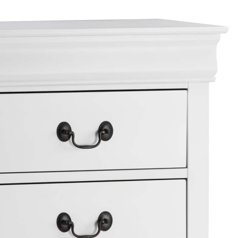 Wooden Night Stand With 2 Spacious Drawers White