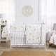 preview thumbnail 2 of 0, White Baby Nursery Girl Crib Bed Skirt - Solid Color Tassel Fringe for Lemon Floral Collection