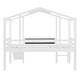 preview thumbnail 8 of 11, Twin Size Loft Bed with Ladder and Slide for Kids Girls Boys, Solid Wood House Bed with Blackboard and Light Strip on the Roof