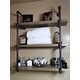 Danya B. Three Tier Faux Wood Industrial Pipe Wall Shelf