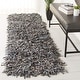 preview thumbnail 67 of 90, SAFAVIEH Handmade Leather Shag Alois Modern Rug 2' x 8' Runner - Grey/Beige - Runner