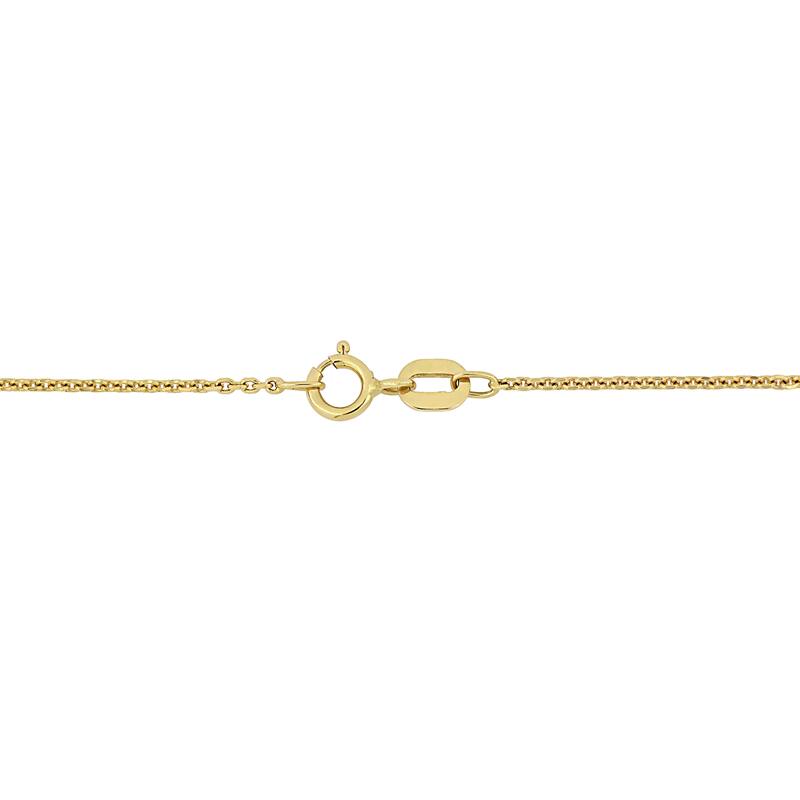 Miadora 14k Yellow Gold Diamond Accent "M" Initial Station Necklace - 8 mm x 18 inch x 11 mm - 8 mm x 18 inch x 11 mm