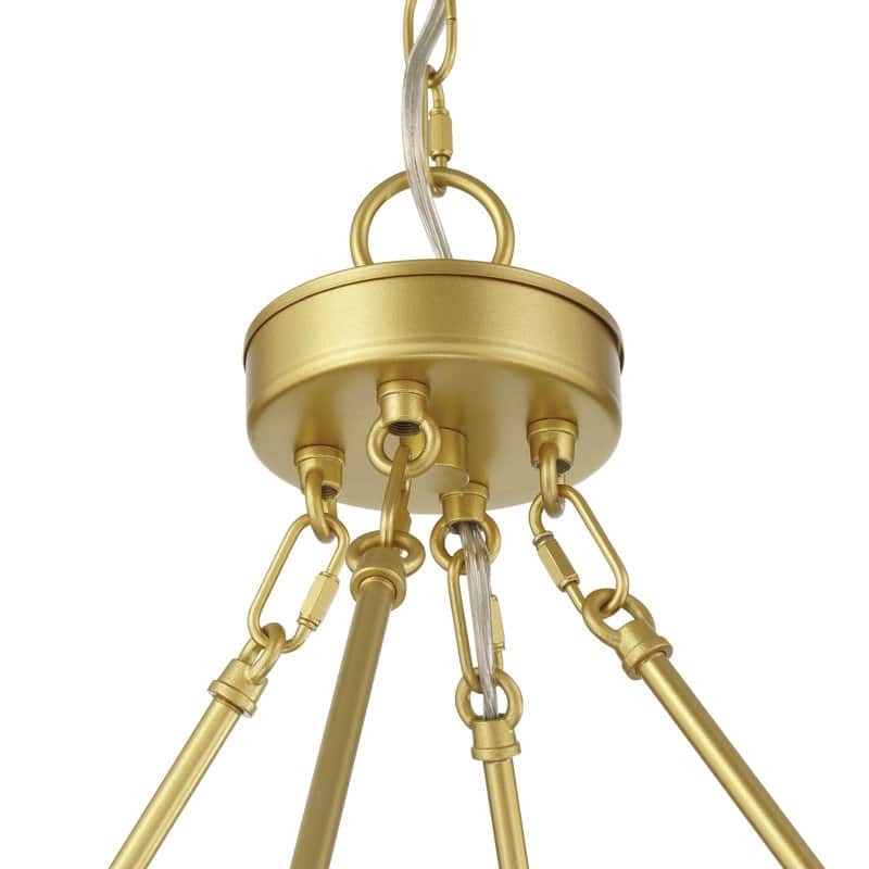 Acroma 47" Gold Farmhouse Wagon Wheel Chandelier for Living Room