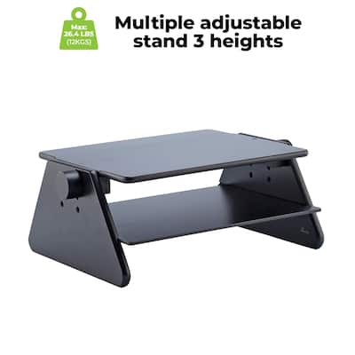 Modern Black Adjustable Three Level Ergonomic Monitor Stand