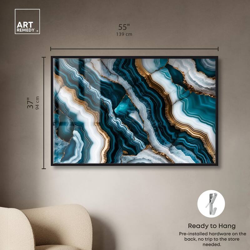 Teal Tides Treasure I Shadowbox by Art Remedy