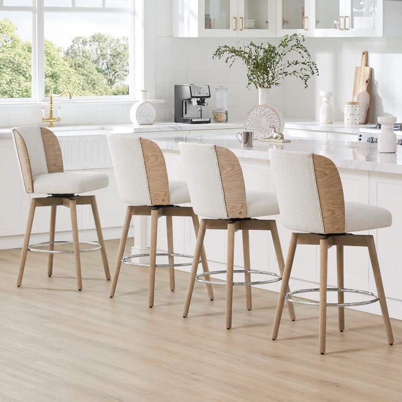 Ryan Swivel Counter Height Bar Stools with Bentwood Back