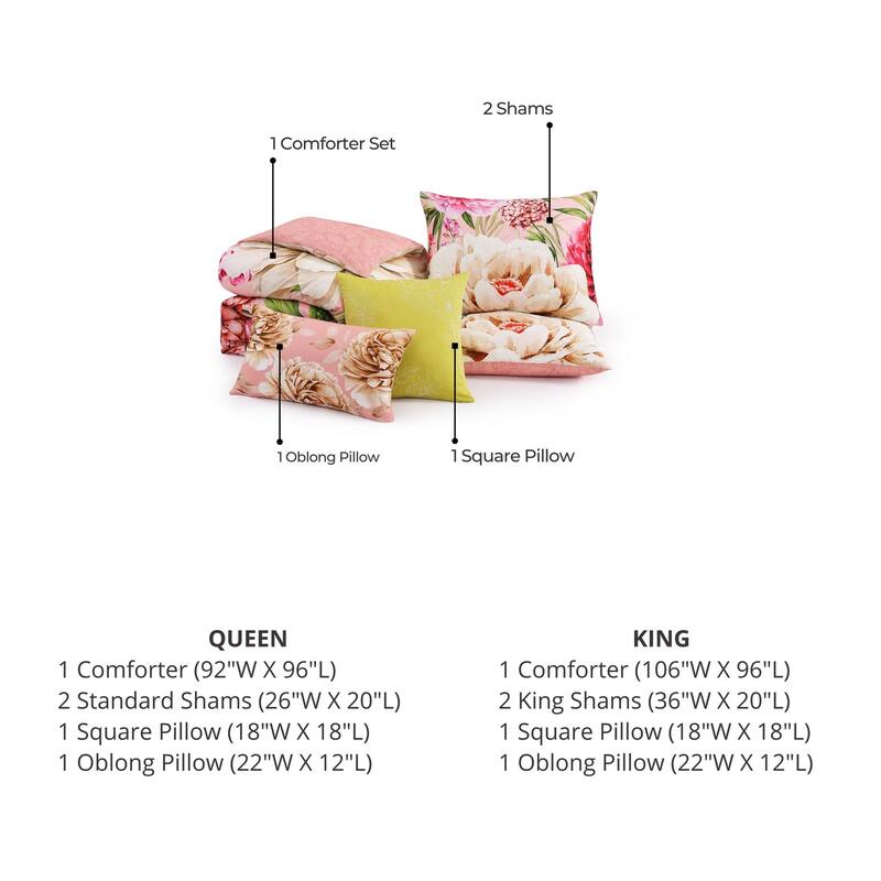 Bebejan Spring Forever 100% Cotton Sateen 5 Piece Reversible Comforter Set