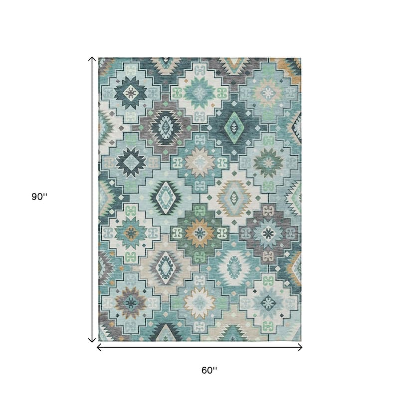 HomeRoots Southwestern Transitional Rectangle Outdoor Rug