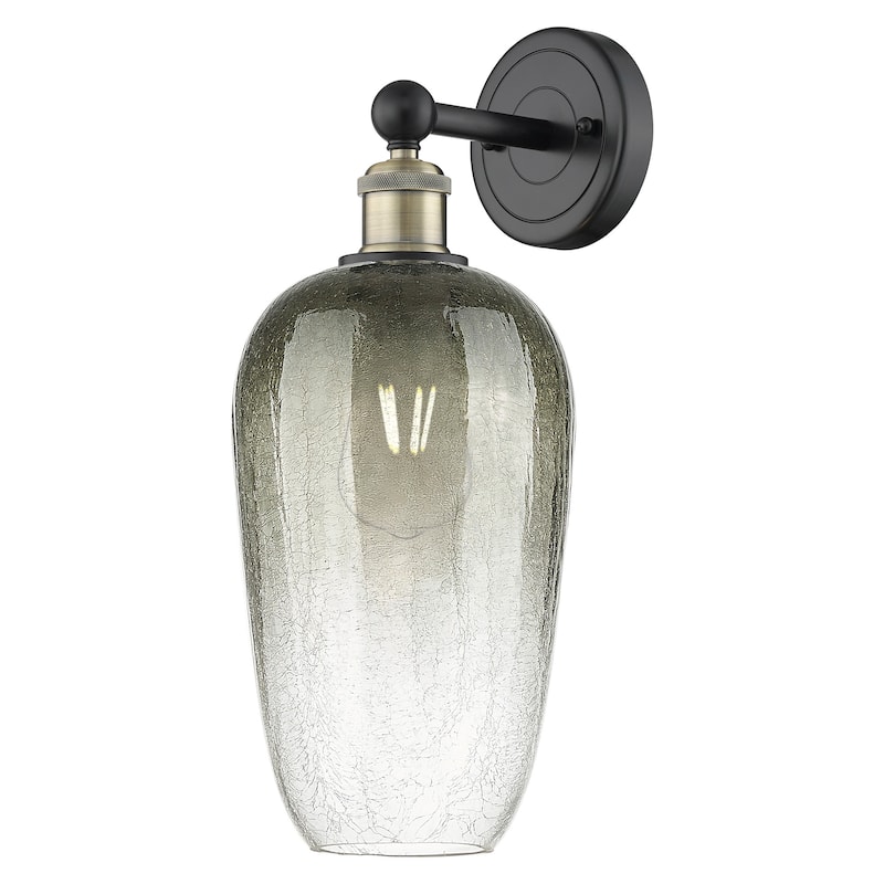 Innovations Lighting 616-1W-18-7 Brookhaven Flute Sconce Brookhaven - Black Antique Brass / Slate