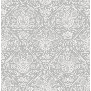Disney Mickey Mouse Grey Block Print Peel and Stick Wallpaper by RoomMates