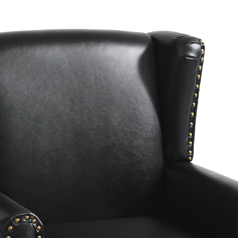 Upholstered Nailhead Trim Armchair Wingback Accent Chairs Set of 2