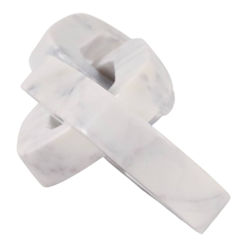 Marble Decorative Object Chain Link Sculpture Home Decor - 14" White - 14.0"