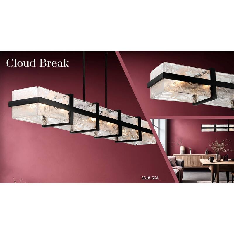 Minka Lavery 3618 Cloud Break 12 Light 60" Wide Linear Chandelier
