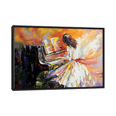 iCanvas "The Girl Playing On The Piano" by balaikin Framed Canvas Print