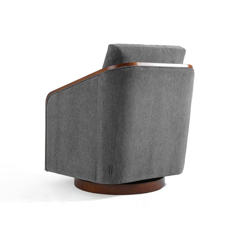 Chenille Modern 360°Swivel Barrel Chair Round Base