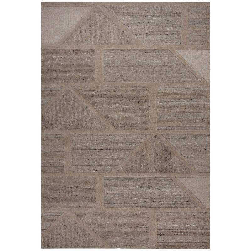 Alora Decor Lofton Geometric Hand-tufted Wool Rug - 5' x 7'6" - Brown